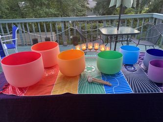 7 pc crystal sound bowls New