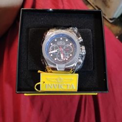 NIB Men's Invicta Racing Red Line #47747 Stainless Steel 