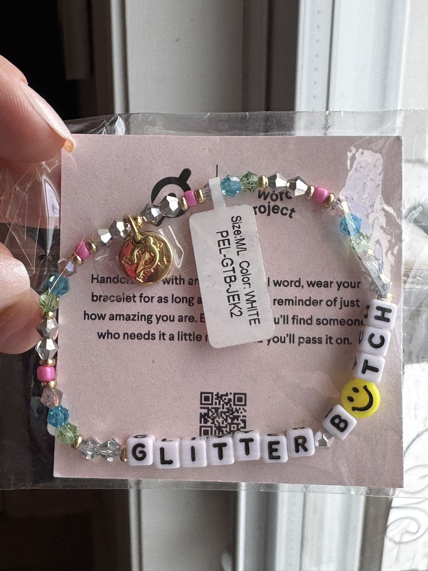 NEW Glitter B*tch Bracelet 7” Size
