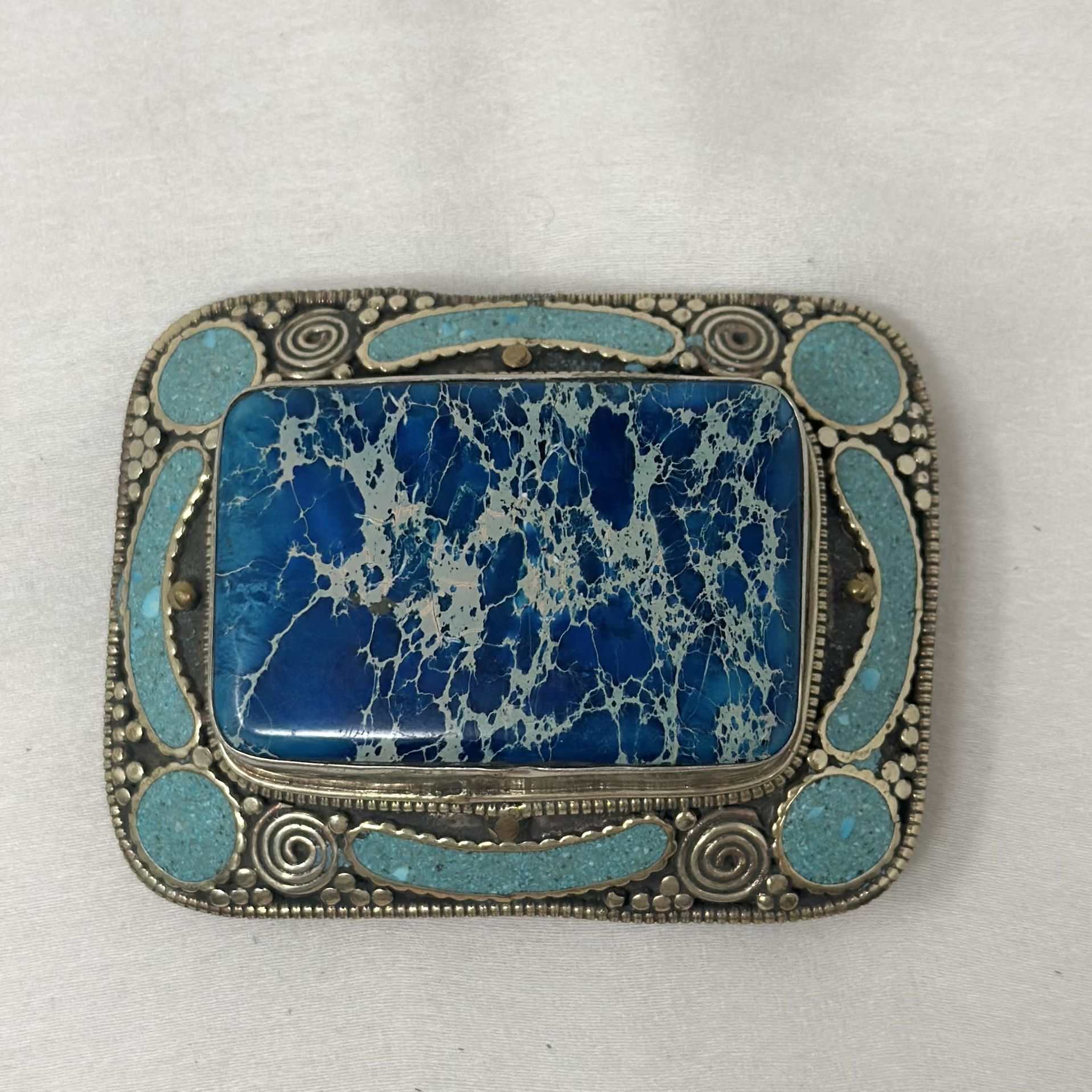 vintage turquoise belt buckle