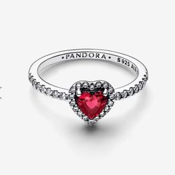 PANDORA Elevated Red Heart Ring 198421C02-58