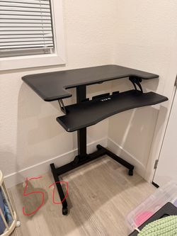 VIVO 36" Rolling Standing Desk – Adjustable 2-Tier Workstation
