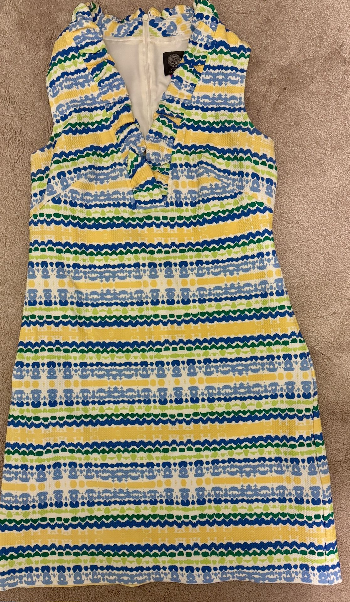 Vince Camuto Colorful Striped Sleeveless Dress