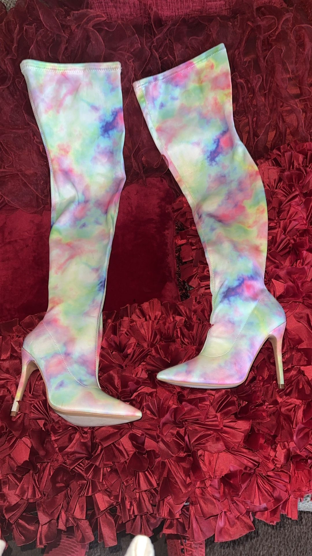 Cape Robbin Brand New Over The Knee Boots.  Tie Dye 
