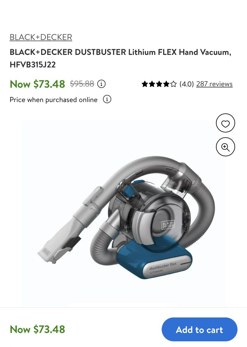 Black And Decker Dustbuster Flex Cordless Handheld Vacuum