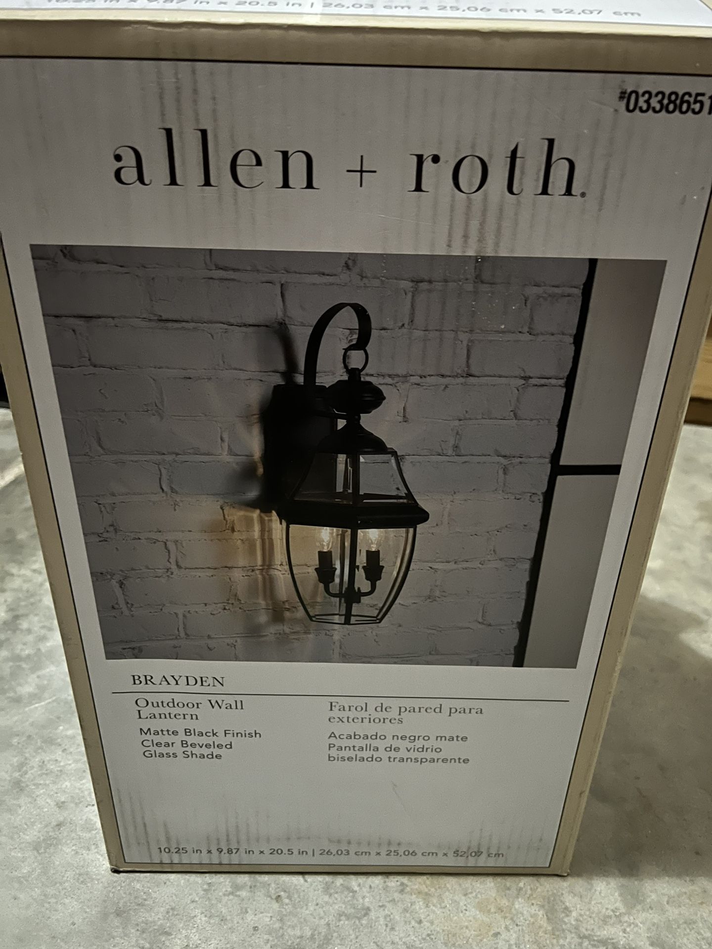 allen + roth Brayden 2-Light 20.5-in Black Outdoor Wall Light
