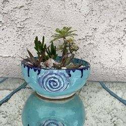 Handmade Ceramic Pot With Succulents And More! 