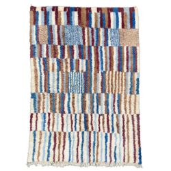 7 x 10 Icepick Modern Moroccan Area Rug | Plush Wool | Cream, Blue, Burgundy, Taupe