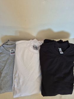 PRO CLUB WHITE 6 BLACK 6 GRAY 6 TOTAL 18 PC MAN'S HEAVYWEIGHT COTTON SHORT SLEEVE T SHIRT SIZE L TALL
