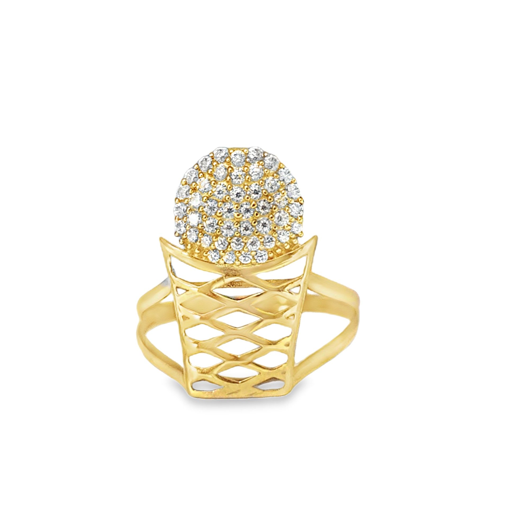 10k Yellow Gold Diamond Basketball Ring
