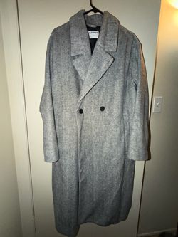 Old Navy Gray Double-Breasted Long Coat XL
