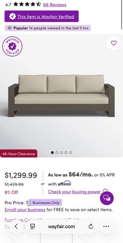 outdoor aluminum sofa with cushions
