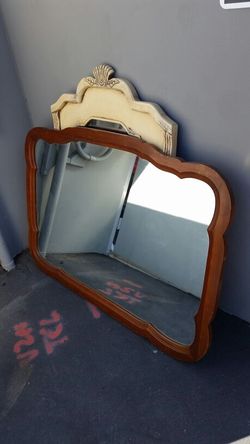 Vintage Fancy Real Wood Wall Mirror