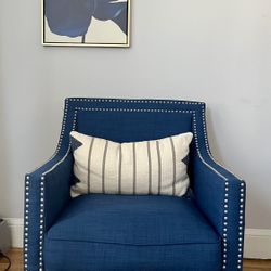 Navy Chair With Silver Stud Accents