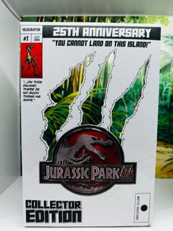 SDCC 2026 Mattel Exclusive Jurassic World Hammond Collection 25th Anniversary Comic-Style Velociraptor
