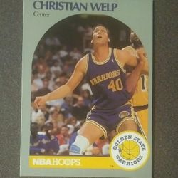 1990 NBA Hoops Christian Welp Golden State Warriors #122 Basketball Card Vintage Collectible Trading Sports NBA Pro Professional