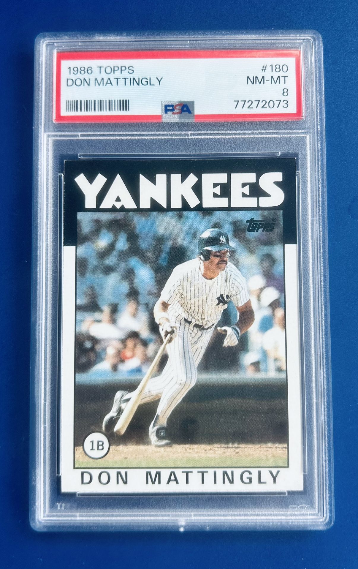 1986 Topps Don Mattingly Baseball Card Graded PSA 8
