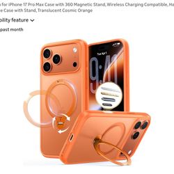 TORRAS Q3 Spin for iPhone 17 Pro Max Case with 360 Magnetic Stand, Wireless Charging Compatible, Hard PC Case for 17 Pro Max Phone Case with Stand, Tr