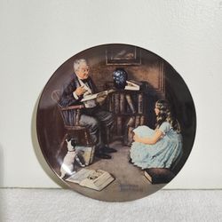 1984 Knowles Norman Rockwell "The Storyteller " Vintage Collectible Plate 