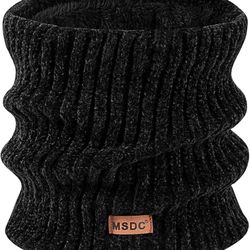 MSDC Winter Scarf for Women Neck Gaiter Warmer Chenille Fleece Face Mask Covering for Cold Weather Gifts