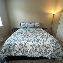 Queen Sized Memory Foam Mattress, Bed Frame and 2x Night Stands