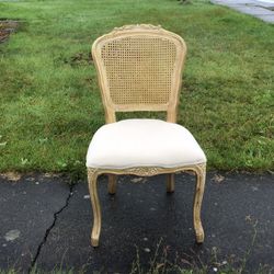 Beautiful French Provincial Cane Back Style Natural Solid Wood Side Chair