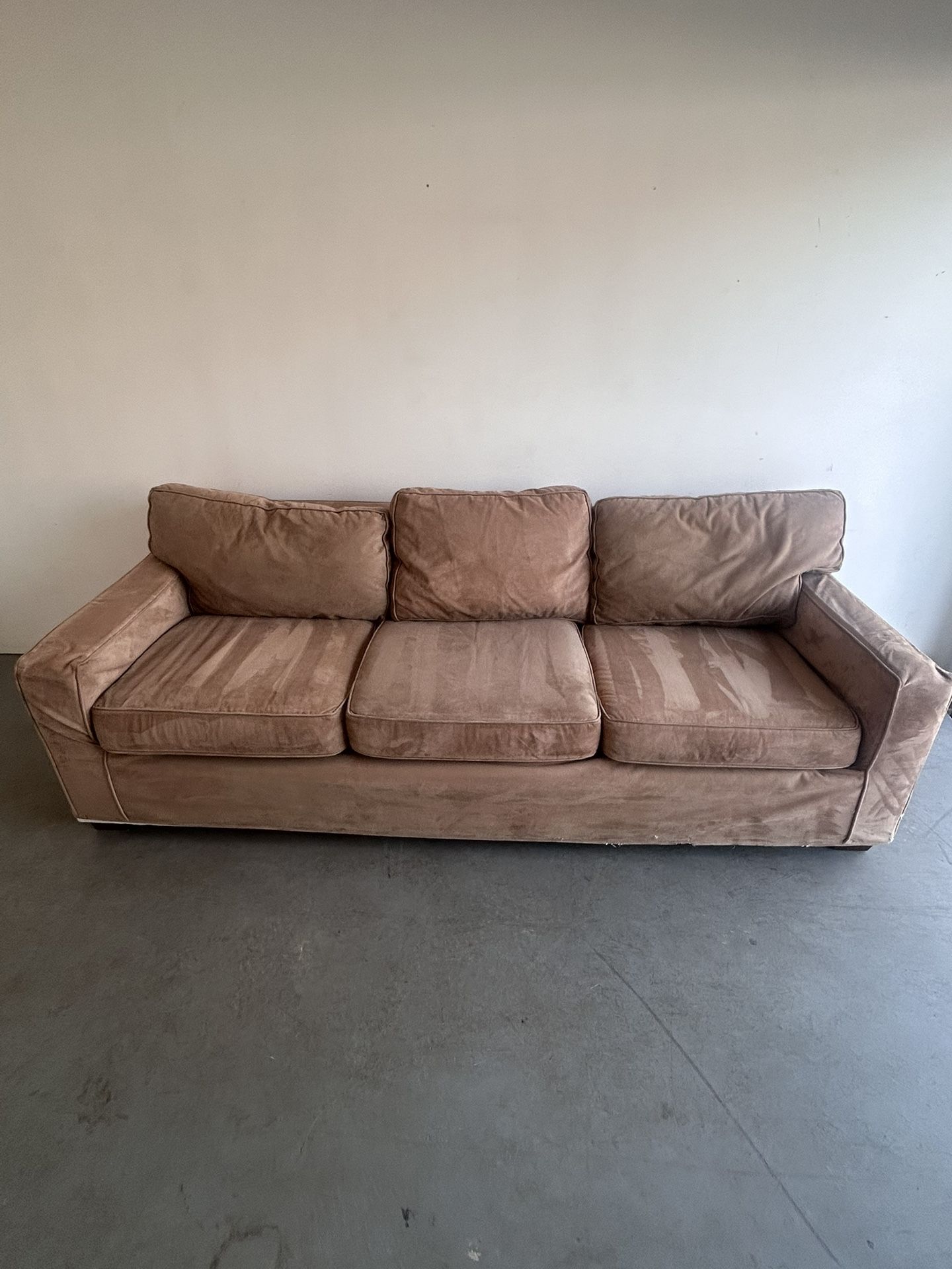 Pottery Barn - Brown Suede Couch