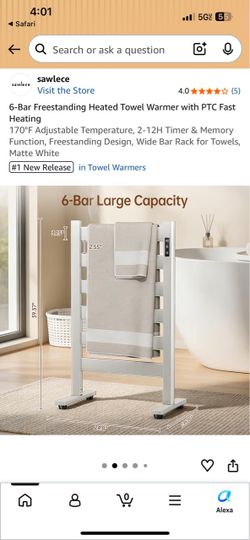 Free standing heated towel warmer