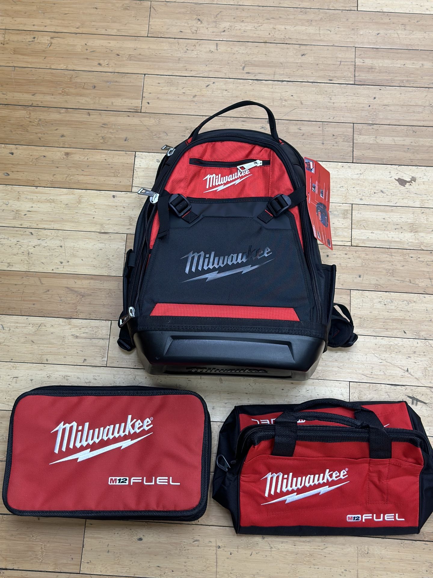 Milwaukee Jobsite Backpack Tool Bag Zip Soft Case 3pcs