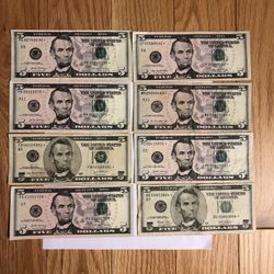 $5 star note- set of 8