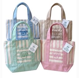 Trader Joe canvas mini striped bag