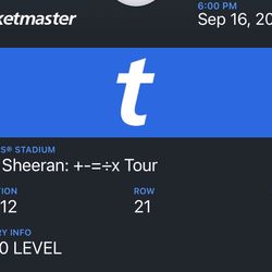 1 Ticket To Ed Sheeran @ Levi Stadium 