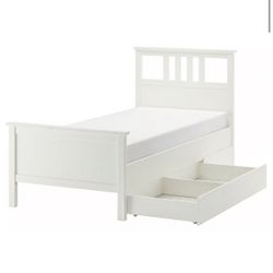 IKEA Twin White Bed Frame with Storage