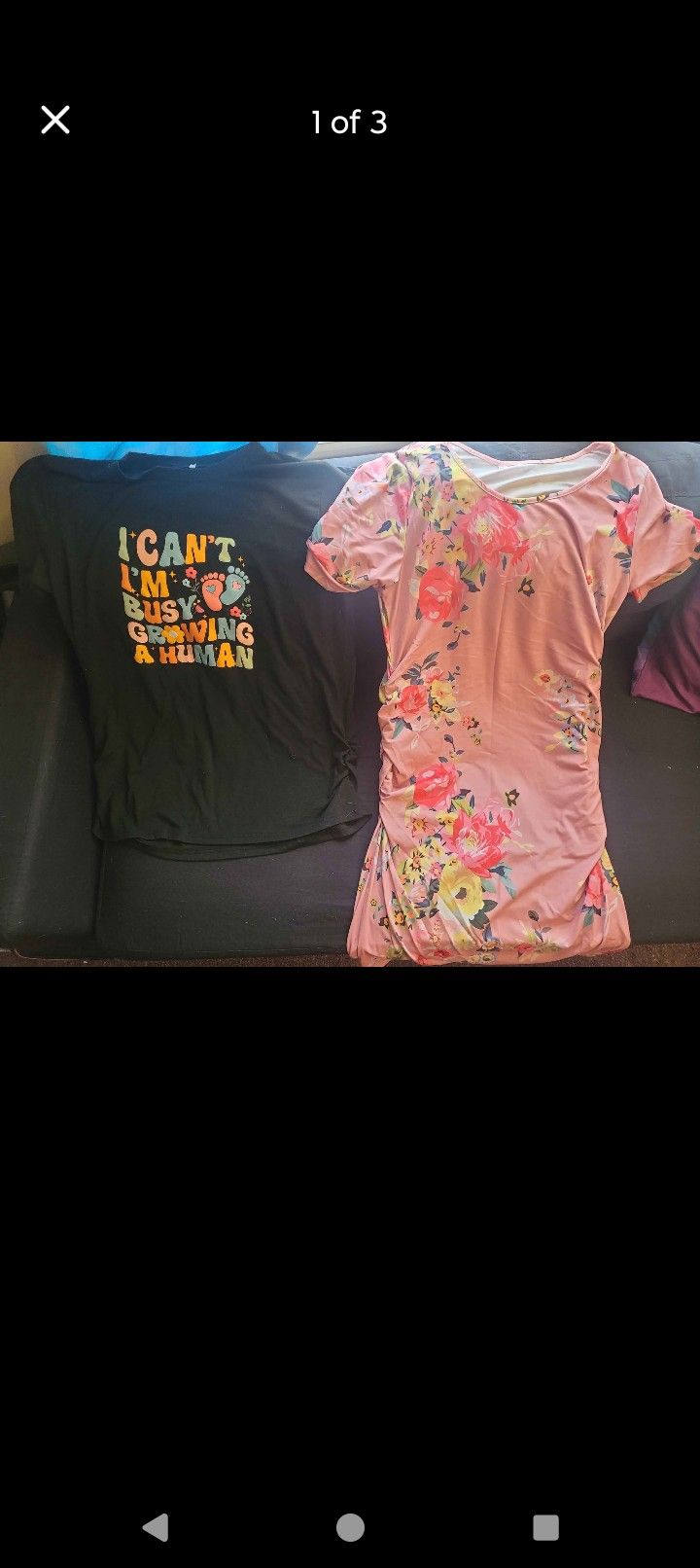 Maternity Shirt, Dress, 3 Pairs Of Pants