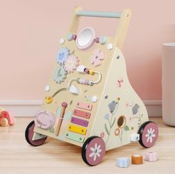 Pithfor Wooden Baby Walker, Baby Push Walker