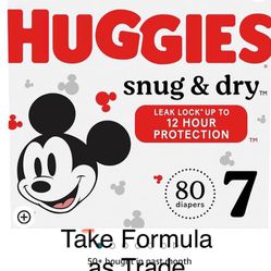 Huggies Size 7 Snug Dry Diapers Pañales 