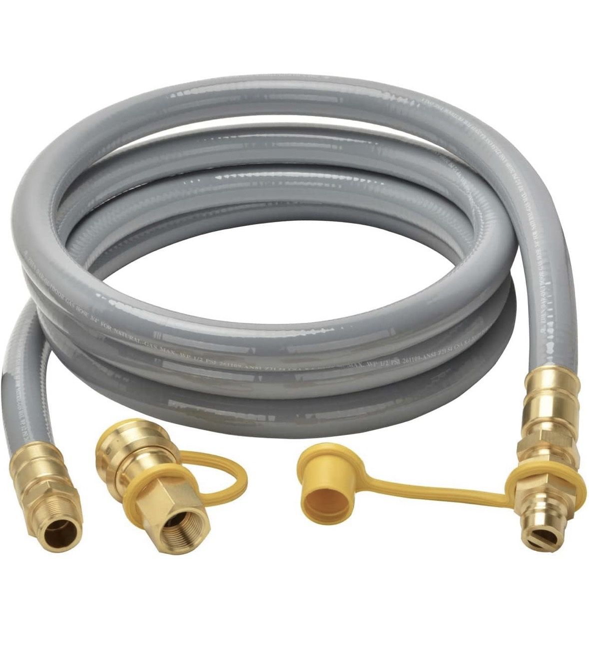 onlyfire 12 Ft 3/4" ID Natural Gas Hose with Quick Connect/Disconnect Fittings for NG/LP Propane Appliances,Grill,Generator,Patio Heater,Pizza Oven,et