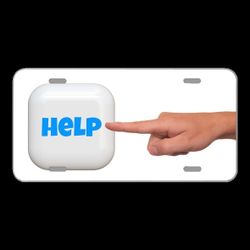 License Plate Novelty Car Front Help Hand Finger Touch Button Icon
