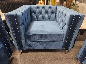 Brand new blue velvet chair