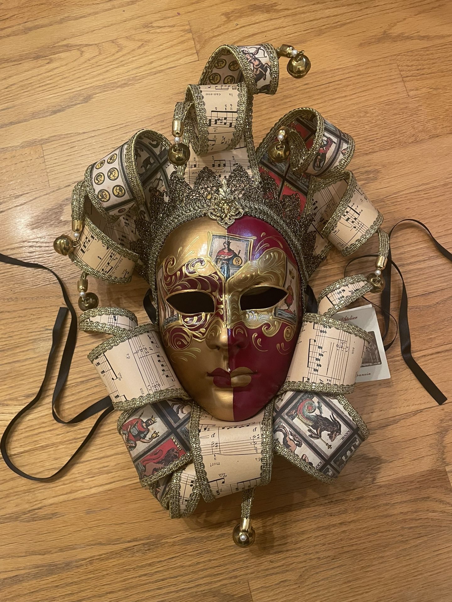 Venezia New/Tags Mask Hand Painted Mask with wax stamp Made in Italy