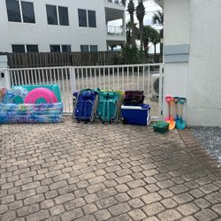Beach Bundle – Chairs, Cooler, Towels, Floats Etc.