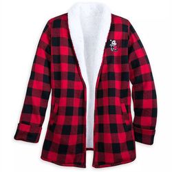 Disney Parks Mickey Mouse Holiday Sherpa Cardigan Jacket For Women M