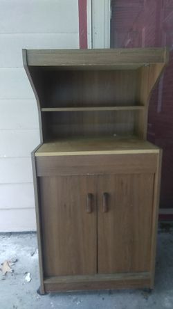 Wooden Desk/Cabniet (with wheels)