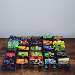 Hot Wheels Monster Trucks Lot of 25 Die‑Cast Vehicles Mixed Models