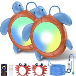 LyLmLe Upgrade LED Above Ground Pool Lights - 40W 12V 2in 1 RGBW Dimmable Submersible Pool Lights for Inground Pool