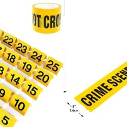 Evidence Marker Tents – Paquete de 25 marcadores de escena del crimen numerados de plástico – Con cinta de escena del crimen