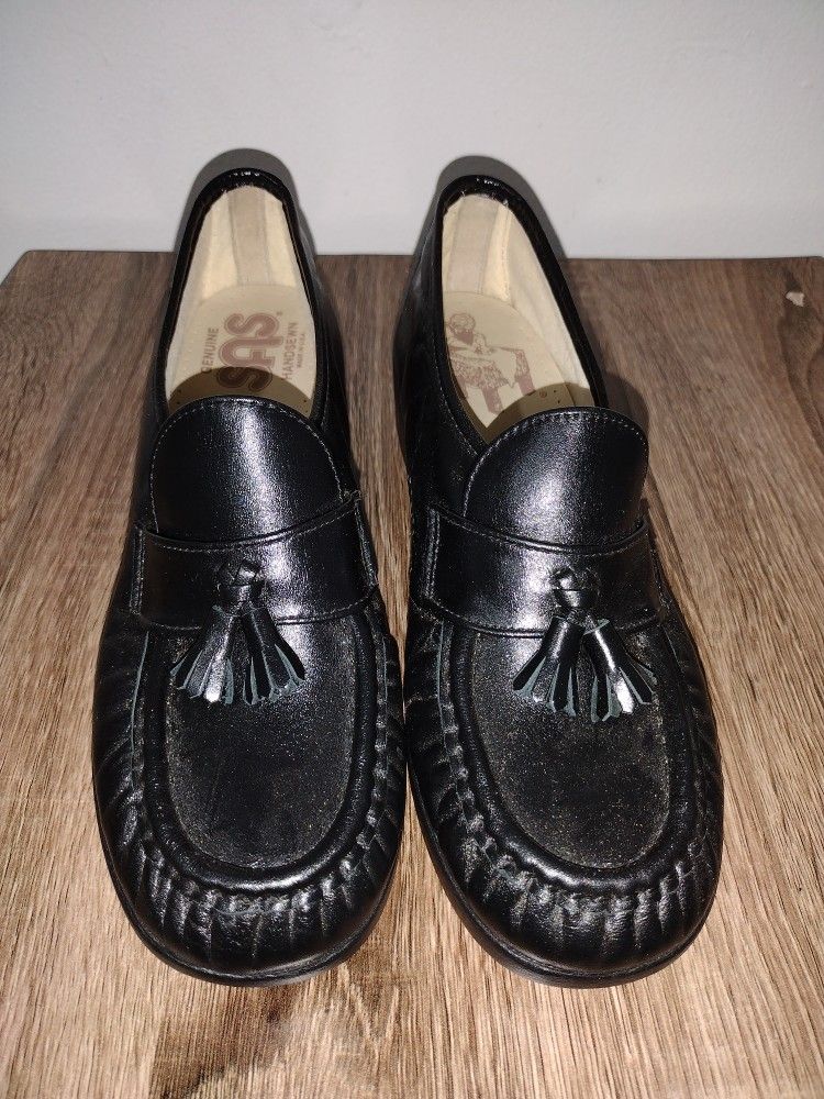 SAS Handsewn Black Leather Tassel Loafers Women’s Size 8.5 Slim Shoes