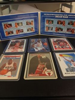 Michael Jordan cards and stamp book collection