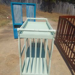 Soild Oak Baby Changing  Table  Antiqued Light green Excellent Condition Very Nice Can Deliver Okc Area 30