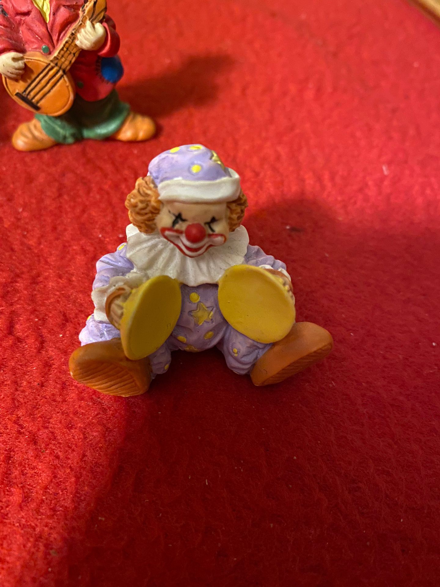 Set Of 4 Miniature Musician Clown Figurines